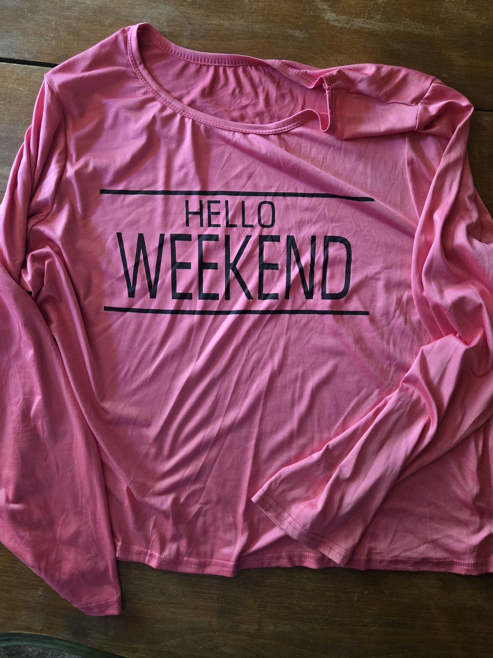 Hello Weekend Pink Kids Long-Sleeve Top